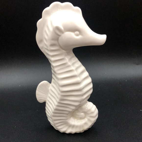 White Ceramic Seahorse Figurine - Picture 3 of 6